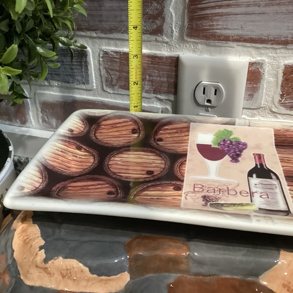 T. Limoges Design In France - Ceramic Crafted Serving Tray - Barbera Wine Cheese - Picture 7 of 9